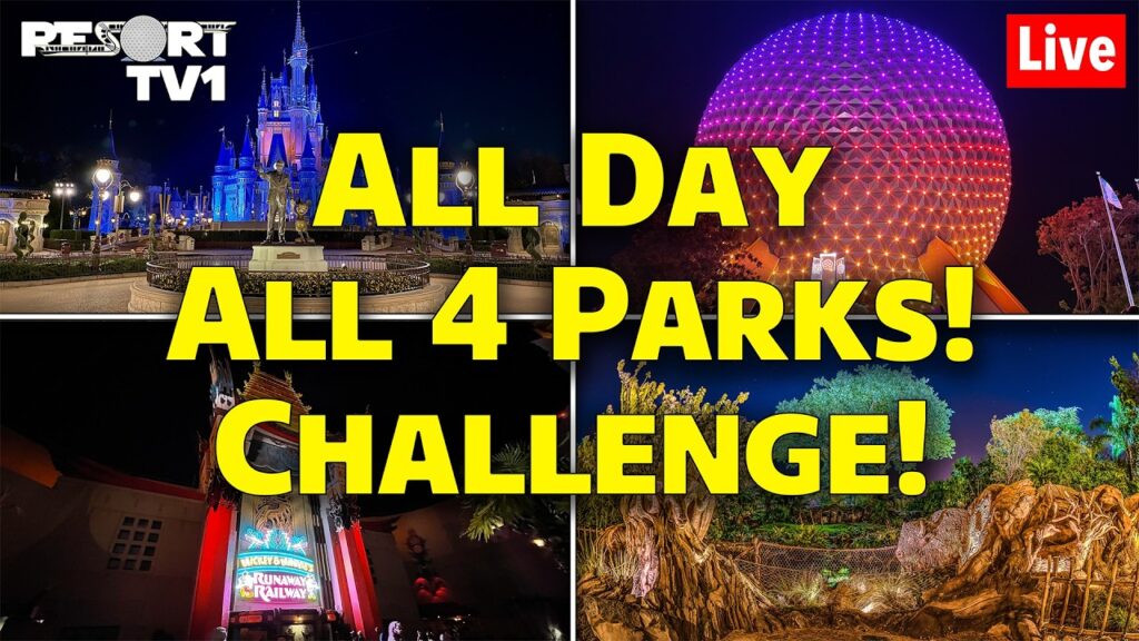 Live: All Four Parks Park Hopping Challenge – Walt Disney World (Part 2)
